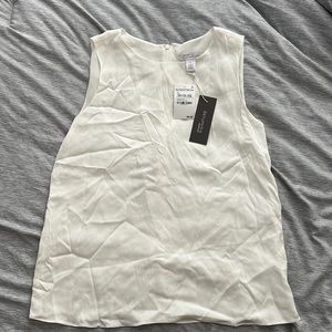 Ivory silk sleeveless blouse tank